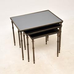 1960s Vintage French Mirrored Brass Nest of Tables - 3107074