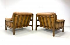 1960s Vintage Leather Lounge Chairs a Pair - 2224751