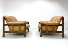 1960s Vintage Leather Lounge Chairs a Pair - 2224753