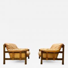 1960s Vintage Leather Lounge Chairs a Pair - 2225907