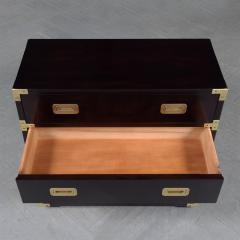 1960s Vintage Modern Mahogany Campaign Chest with Brass Handles - 3683452