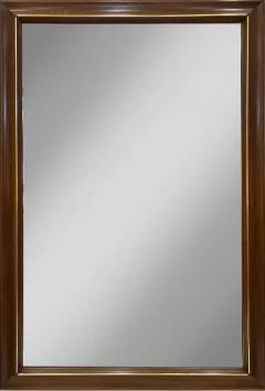 1960s Vintage Overscale Walnut Brass Campaign Style Mirror - 3525614