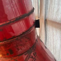 1960s Vintage Red Enamel Cone Fireplace Freestanding - 3705538