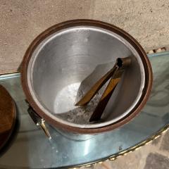 1960s Vintage Teak Wood Brass Ice Bucket Modernist Design Mexico - 3503231