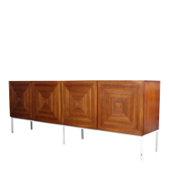 1960s Wilhelm Renz geometric walnut 90 sideboard - 3972475