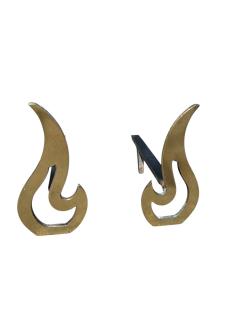 1960s bronze andirons - 4304987