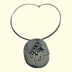1960s moderniste silver necklace - 4721537