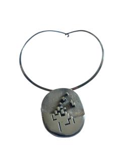 1960s moderniste silver necklace - 4721538