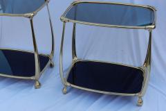 1970 1980 Pair of Gilt Bronze Tables with 2 Levels in the Style of Art Nouveau - 2534178