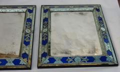 1970 1980 Pair of Louis XIV Style Venice Mirrors with Blue Glass Ornaments - 2336314