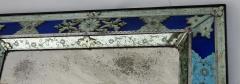 1970 1980 Pair of Louis XIV Style Venice Mirrors with Blue Glass Ornaments - 2336355