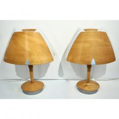 1970 French Vintage Birch Wood and Acrylic Table Lamp for Barcelona Hilton Hotel - 1487670