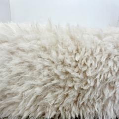 1970 Italian Vintage White Himalayan Faux Fur Steel Bed Stool Bench 2 available - 3743918