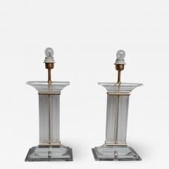 1970 Pair of Lamps in Lucite Columns Deco - 2325330