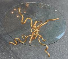 1970 Wrought Iron Coffee Table with Interlacing In The Style Of Agostini - 3181062