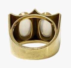 1970 s 18K Moonstone Modernism Abstract Ring  - 4413993