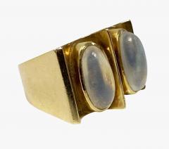 1970 s 18K Moonstone Modernism Abstract Ring  - 4413995
