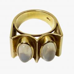 1970 s 18K Moonstone Modernism Abstract Ring  - 4413997