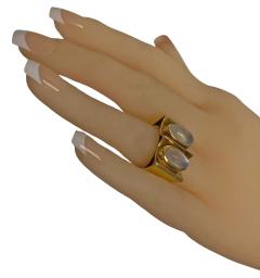 1970 s 18K Moonstone Modernism Abstract Ring  - 4414001