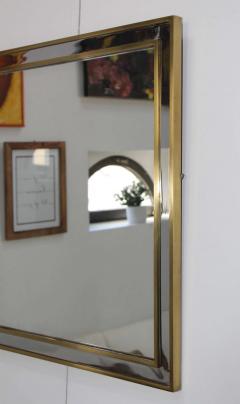 1970 s Modern Chrome And Brass Italian Mirror - 1909971