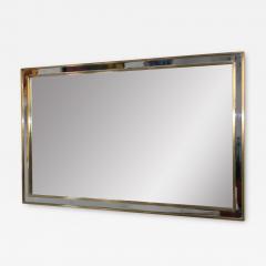 1970 s Modern Chrome And Brass Italian Mirror - 1912034