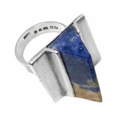 1970 s Sodalite and Sterling Ring  - 3493848