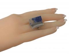 1970 s Sodalite and Sterling Ring  - 3493849