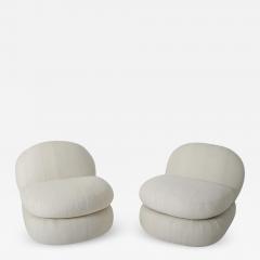 1970 s Stacked Pouf Slipper Chairs - 1510232