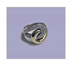 1970s 14K Yellow and White Gold Diamond Twist Ring - 331093