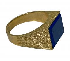 1970s 14kt yellow gold and lapis lazuli Ring - 2253195