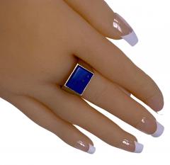 1970s 14kt yellow gold and lapis lazuli Ring - 2253200