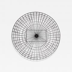 1970s Abstract Grid Round Wall Sculpture Bronze - 3383573