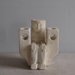 1970s Albert Tomos Carved Stone Lamp France - 4076949