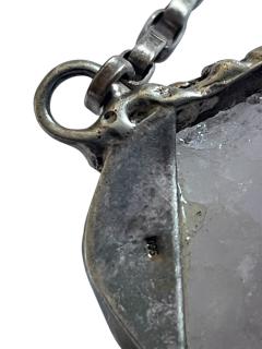 1970s Amethyst and silver brutalist necklace - 4721442