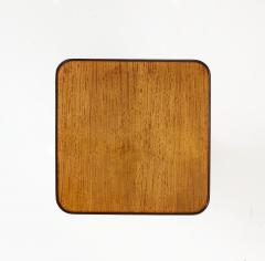 1970s Architectural Walnut Square Side Table - 3191160