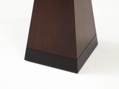 1970s Architectural Walnut Square Side Table - 3191161