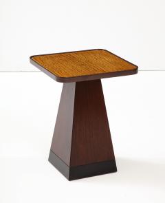 1970s Architectural Walnut Square Side Table - 3191162