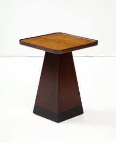 1970s Architectural Walnut Square Side Table - 3191163