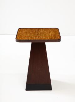 1970s Architectural Walnut Square Side Table - 3191165