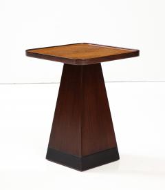 1970s Architectural Walnut Square Side Table - 3191166