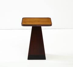 1970s Architectural Walnut Square Side Table - 3191167