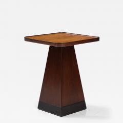 1970s Architectural Walnut Square Side Table - 3193342