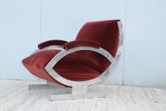 1970s Art Deco Style Italian Aluminum Lounge Chair - 1259642