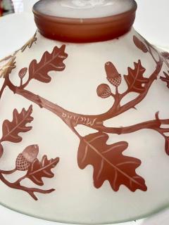 1970s Austrian Vintage Art Nouveau Decor Frosted White Brown Overlay Glass Bowl - 4214448