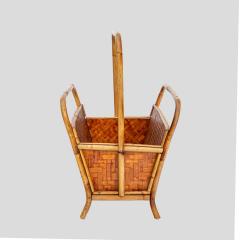 1970s Bamboo and rattan magazine holder - 4131758