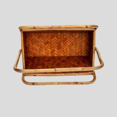 1970s Bamboo and rattan magazine holder - 4131760