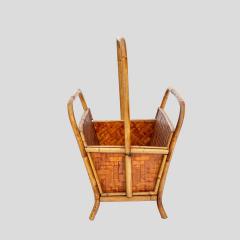 1970s Bamboo and rattan magazine holder - 4131761