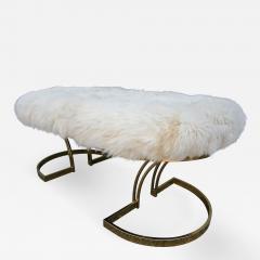 1970s Brass Bench with Sheepskin Seat - 277364