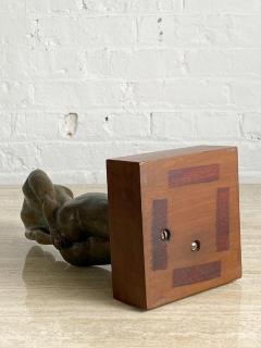 1970s Bronze Figural Nude Sculpture on Wood Base - 2682476