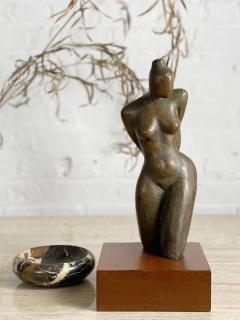 1970s Bronze Figural Nude Sculpture on Wood Base - 2682477